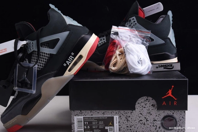 Rep x Off White Bred CV9388-001 4 Retro Air Jordan 0810